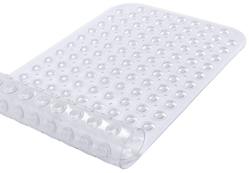 Tike Smart Large Non-Slip Bathtub & Shower Mat 31â€x16â€ (Smooth/Non-Textured Tubs Only) Safe, Clean, Machine-Washable, Superior Grip&Drainage, Vinyl, Transparent Clear - Image 5